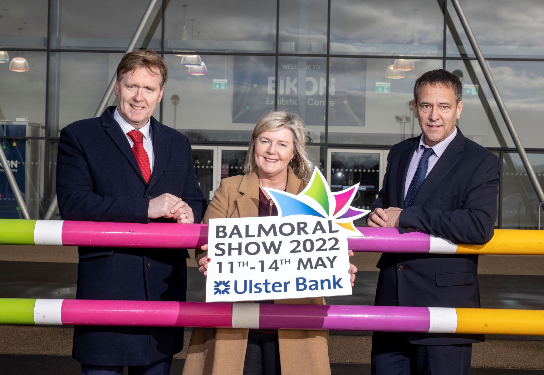 Kickstarting the countdown to the 2022 Balmoral Show in partnership with Ulster Bank is (L-R) Mark Crimmins, Head of Ulster Bank, NI; Rhonda Geary, Operations Director, RUAS and Cormac McKervey, Senior Agriculture Manager, Ulster Bank